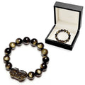 Bracelet d'obsidienne Feng Shui à reflets dorés